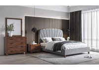 ΚΡΕΒΑΤΙ ΔΙΠΛΟ ΥΦΑΣΜΑ ΓΚΡΙ