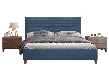 ΚΡΕΒΑΤΙ ΥΦΑΣΜΑ ΣΚΟΥΡΟ ΜΠΛΕ