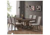 ΤΡΑΠΕΖΑΡΙΑ ΞΥΛΙΝΗ ΑΠΟΧΡΩΣΗ ANTIQUE GREY WALNUT ΜΕ 6 ΚΑΡΕΚΛΕΣ ΥΦΑΣΜΑ ΓΚΡΙ