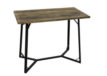 ΤΡΑΠΕΖΙ BAR ΜΕΤΑΛΛΙΚΟ ΜΑΥΡΟ ΜΕ ΞΥΛΙΝΗ ΕΠΙΦΑΝΕΙΑ ΑΠΟΧΡΩΣΗ ΚΑΡΥΔΙ