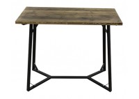 ΤΡΑΠΕΖΙ BAR ΜΕΤΑΛΛΙΚΟ ΜΑΥΡΟ ΜΕ ΞΥΛΙΝΗ ΕΠΙΦΑΝΕΙΑ ΑΠΟΧΡΩΣΗ ΚΑΡΥΔΙ