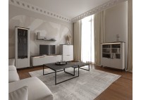 ΕΠΙΠΛΟ ΤΗΛΕΟΡΑΣΗΣ ΑΠΟΧΡΩΣΗ ΛΕΥΚΟ ΓΥΑΛΙΣΤΕΡΟ - ΜΑΥΡΟ ΜΑΡΜΑΡΟ ΜΕ LED ΦΩΤΙΣΜΟ