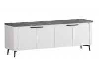 ΕΠΙΠΛΟ ΤΗΛΕΟΡΑΣΗΣ ΑΠΟΧΡΩΣΗ ΛΕΥΚΟ ΓΥΑΛΙΣΤΕΡΟ - ΜΑΥΡΟ ΜΑΡΜΑΡΟ ΜΕ LED ΦΩΤΙΣΜΟ