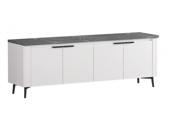 ΕΠΙΠΛΟ ΤΗΛΕΟΡΑΣΗΣ ΑΠΟΧΡΩΣΗ ΛΕΥΚΟ ΓΥΑΛΙΣΤΕΡΟ - ΜΑΥΡΟ ΜΑΡΜΑΡΟ ΜΕ LED ΦΩΤΙΣΜΟ