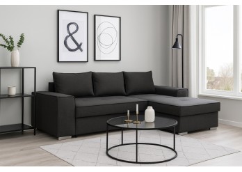 ΚΑΝΑΠΕΣ ΚΡΕΒΑΤΙ ΓΩΝΙΑ ΔΕΞΙΑ ΜΕ ΑΠΟΘΗΚΕΥΤΙΚΟ ΧΩΡΟ ΥΦΑΣΜΑ ΓΚΡΙ 