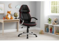 ΠΟΛΥΘΡΟΝΑ ΓΡΑΦΕΙΟΥ ΔΕΡΜΑΤΙΝΗ ΜΑΥΡΟ PU - RED LINE