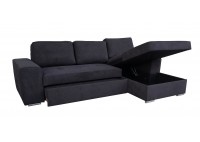 ΚΑΝΑΠΕΣ ΚΡΕΒΑΤΙ ΓΩΝΙΑ ΔΕΞΙΑ ΜΕ ΑΠΟΘΗΚΕΥΤΙΚΟ ΧΩΡΟ ΥΦΑΣΜΑ ΣΚΟΥΡΟ ΓΚΡΙ