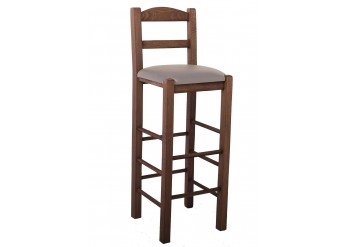 ΣΚΑΜΠΩ BAR ΞΥΛΙΝΟ ΑΠΟΧΡΩΣΗ ΚΑΡΥΔΙ ΜΕ ΚΑΘΙΣΜΑ ΔΕΡΜΑΤΙΝΗ CAPPUCCINO PU