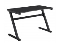 ΓΡΑΦΕΙΟ GAMING ΜΕΤΑΛΛΙΚΟ ΜΑΥΡΟ ΜΕ ΕΠΙΦΑΝΕΙΑ MDF ΜΑΥΡΗ