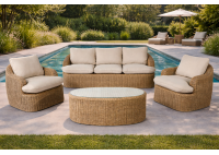 ΣΑΛΟΝΙ ΣΕΤ ALU WICKER ΦΥΣΙΚΟ ΜΕ ΜΑΞΙΛΑΡΙΑ ΜΠΕΖ