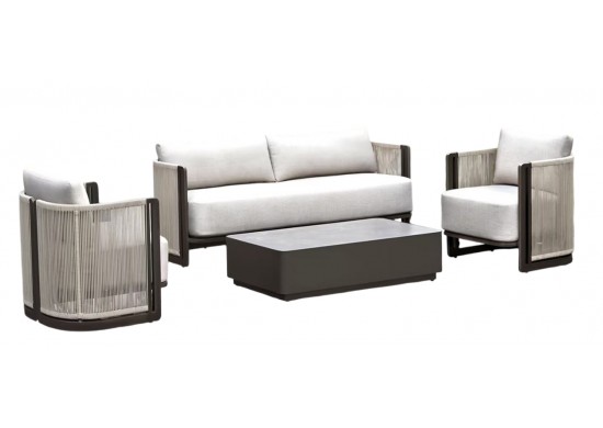 ΣΑΛΟΝΙ ΣΕΤ ALU ΑΝΘΡΑΚΙ ΜΕ ΜΑΞΙΛΑΡΙΑ ΜΠΕΖ