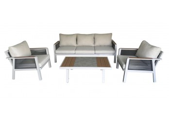 ΣΑΛΟΝΙ ΣΕΤ ALU ΑΣΠΡΟ - ROPE WICKER ΑΝΘΡΑΚΙ ΜΕ ΜΑΞΙΛΑΡΙΑ ΕΚΡΟΥ