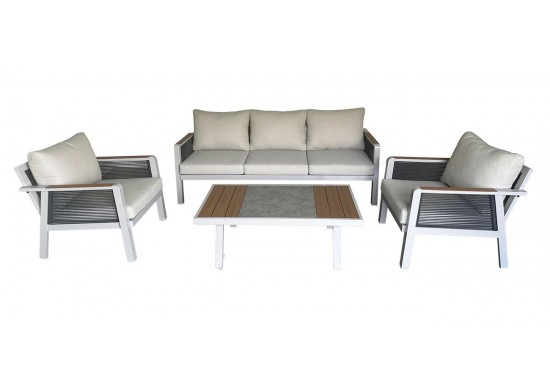 ΣΑΛΟΝΙ ΣΕΤ ALU ΑΣΠΡΟ - ROPE WICKER ΑΝΘΡΑΚΙ ΜΕ ΜΑΞΙΛΑΡΙΑ ΕΚΡΟΥ