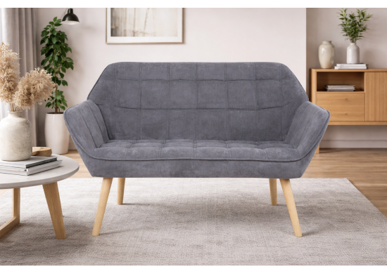 ΚΑΝΑΠΕΣ 2ΘΕΣΙΟΣ ΥΦΑΣΜΑ VELURE ΓΚΡΙ