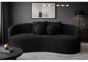 ΚΑΝΑΠΕΣ 2ΘΕΣΙΟΣ ΥΦΑΣΜΑ TEDDY ΜΑΥΡΟ