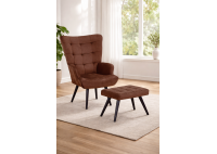 ΠΟΛΥΘΡΟΝΑ ΜΕ ΥΠΟΠΟΔΙΟ ΜΕΤΑΛΛΙΚΟ ΜΑΥΡΟ - ΥΦΑΣΜΑ VELURE ΚΑΦΕ