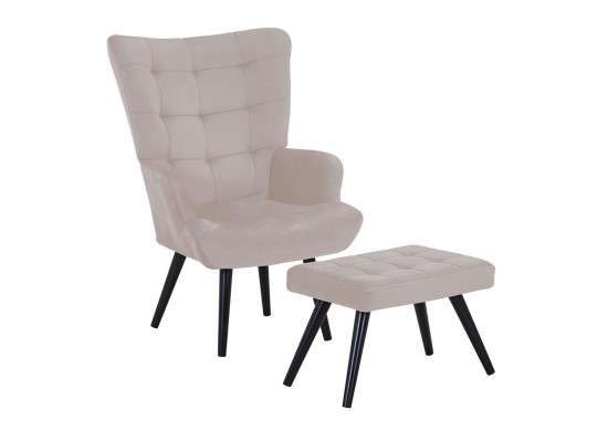 ΠΟΛΥΘΡΟΝΑ ΜΕ ΥΠΟΠΟΔΙΟ ΜΕΤΑΛΛΙΚΟ ΜΑΥΡΟ - ΥΦΑΣΜΑ VELURE ΜΠΕΖ