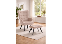 ΠΟΛΥΘΡΟΝΑ ΜΕ ΥΠΟΠΟΔΙΟ ΜΕΤΑΛΛΙΚΟ ΜΑΥΡΟ - ΥΦΑΣΜΑ VELURE ΜΠΕΖ