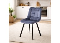 ΚΑΡΕΚΛΑ ΜΕΤΑΛΛΙΚΗ ΜΑΥΡΗ - ΥΦΑΣΜΑ VELURE ΣΚΟΥΡΟ ΓΚΡΙ