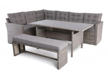 ΣΑΛΟΝΙ ΣΕΤ  WICKER ΓΚΡΙ ΜΕ ΜΑΞΙΛΑΡΙΑ ΣΚ. ΓΚΡΙ