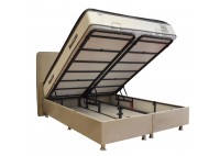 ΚΡΕΒΑΤΙ ΔΙΠΛΟ ΜΕ ΑΠΟΘΗΚΕΥΤΙΚΟ ΧΩΡΟ ΥΦΑΣΜΑ ΜΠΕΖ ΓΙΑ ΣΤΡΩΜΑ 140Χ200