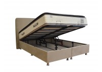 ΚΡΕΒΑΤΙ ΔΙΠΛΟ ΜΕ ΑΠΟΘΗΚΕΥΤΙΚΟ ΧΩΡΟ ΥΦΑΣΜΑ ΜΠΕΖ ΓΙΑ ΣΤΡΩΜΑ 140Χ200