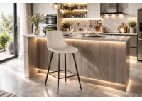 ΣΚΑΜΠΩ BAR ΜΕΤΑΛΛΙΚΟ ΜΑΥΡΟ - ΥΦΑΣΜΑ BEIGE