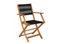 ΠΟΛΥΘΡΟΝΑ ΠΤΥΣΣΟΜΕΝΗ ΞΥΛΙΚΗ ACACIA ΑΠΟΧΡΩΣΗ ΦΥΣΙΚΟ - ROPE WICKER ΜΑΥΡΟ