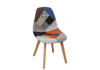 ΚΑΡΕΚΛΑ ΥΦΑΣΜΑ PATCHWORK ΜΕ ΞΥΛΙΝΑ ΠΟΔΙΑ
