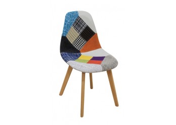 ΚΑΡΕΚΛΑ ΥΦΑΣΜΑ PATCHWORK ΜΕ ΞΥΛΙΝΑ ΠΟΔΙΑ