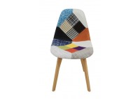 ΚΑΡΕΚΛΑ ΥΦΑΣΜΑ PATCHWORK ΜΕ ΞΥΛΙΝΑ ΠΟΔΙΑ