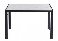 ΤΡΑΠΕΖΙ ΜΕΤΑΛΛΙΚΟ ΜΑΥΡΟ ΜΕ ΕΠΙΦΑΝΕΙΑ WHITE MARBLE