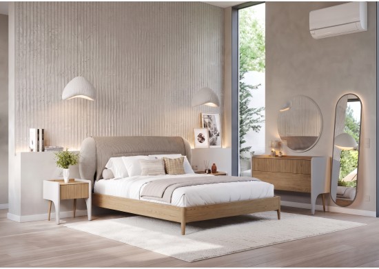 ΚΡΕΒΑΤΙ ΔΙΠΛΟ HONEY PALE OAK