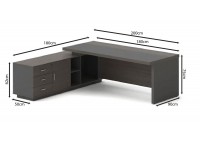 ΓΡΑΦΕΙΟ ΑΡΙΣΤΕΡΗ ΓΩΝΙΑ ΑΠΟΧΡΩΣΗ GREY WALNUT