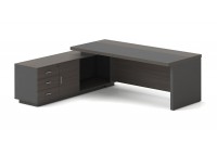 ΓΡΑΦΕΙΟ ΑΡΙΣΤΕΡΗ ΓΩΝΙΑ ΑΠΟΧΡΩΣΗ GREY WALNUT