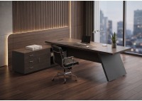 ΓΡΑΦΕΙΟ ΑΡΙΣΤΕΡΗ ΓΩΝΙΑ ΑΠΟΧΡΩΣΗ GREY WALNUT